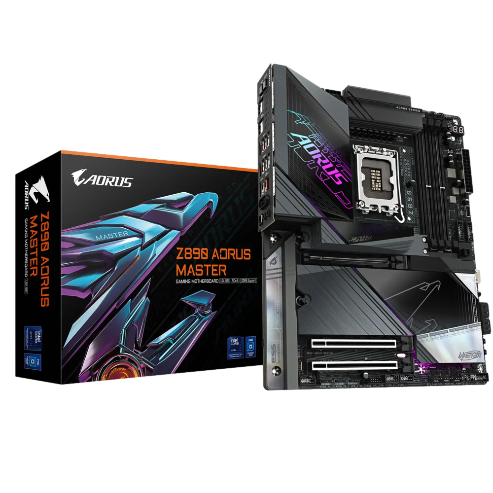 GIGABYTE Z890 AORUS MASTER 9500MHz OC Wi-Fi 7 DDR5 Soket 1851 M.2 HDMI Thunderbolt 4 ATX Anakart