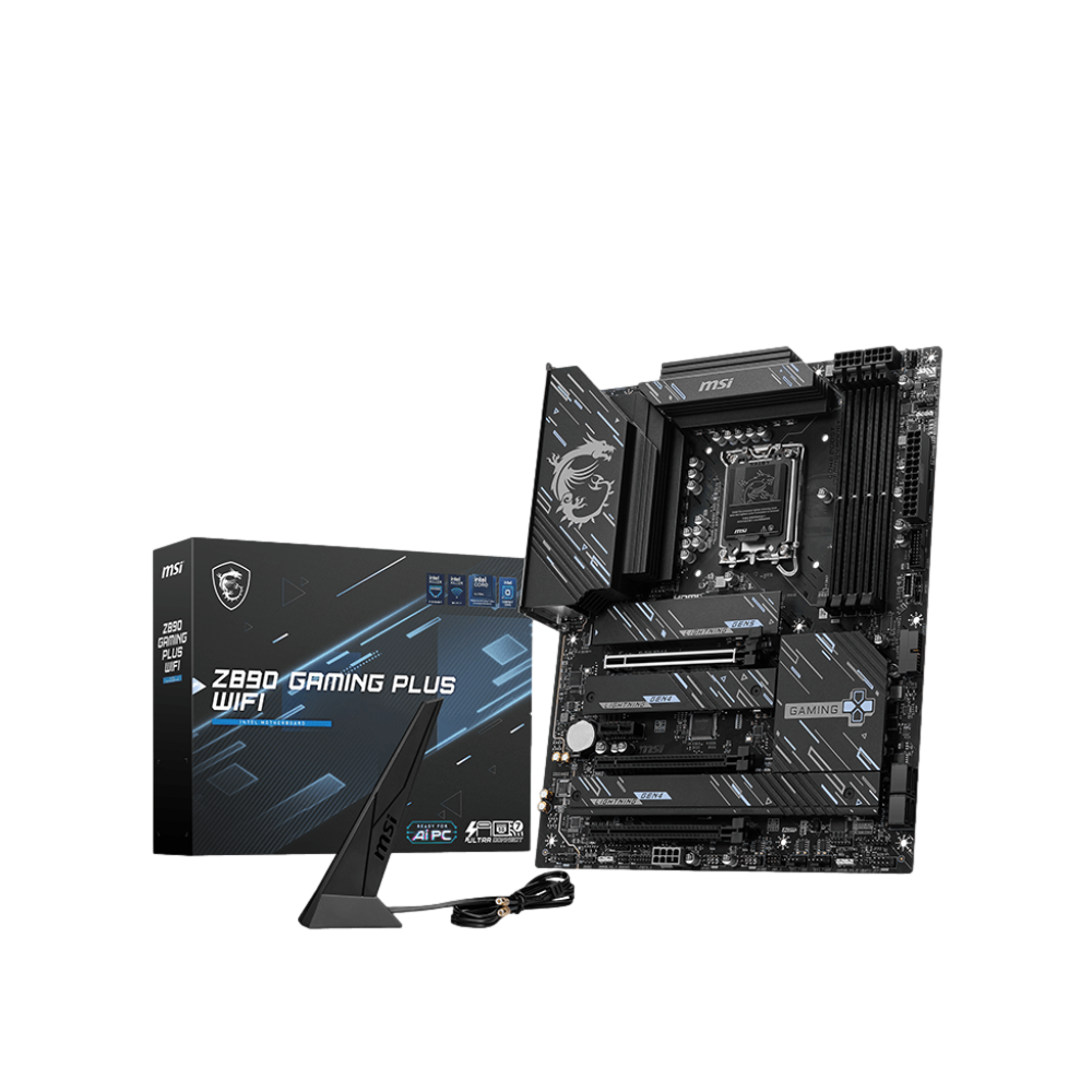 MSI Z890 GAMING PLUS WIFI 9200MHz OC DDR5 Soket 1851 M.2 HDMI DP Thunderbolt 4 ATX Anakart