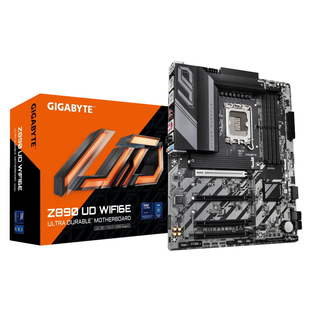 GIGABYTE Z890 UD WIFI6E 9200MHz OC DDR5 Soket 1851 M.2 DP Thunderbolt 4 ATX Anakart görsel 1