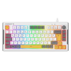 Everest KB-75 Smooth Membrane Switch RGB Beyaz/Gri/Sarı Kablolu Gaming Klavye