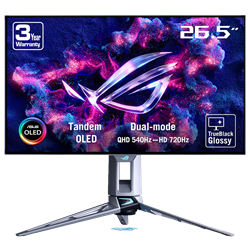 ASUS ROG Swift OLED PG27AQWP-W 26.5" 2K 540Hz HD 720Hz 0.02ms HDMI DP G-Sync FreeSync Premium Pro HDR10 Pivot Dual Mode WOLED Gaming Monitör