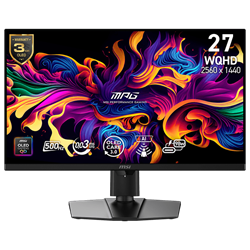 MSI MPG 271QR QD-OLED X50 27" 500Hz 0.03ms HDMI DP Adaptive Sync HDR500 Pivot WQHD QD-OLED Gaming Monitör