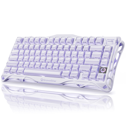 GravaStar Mercury K1 RGB Linear Key Switch İngilizce Q Ice Lavender Purple Kablosuz Gaming Klavye
