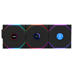 LIAN LI UNI FAN TL Reverse Wireless LCD ARGB Siyah 120mm Üçlü Kasa Fanı