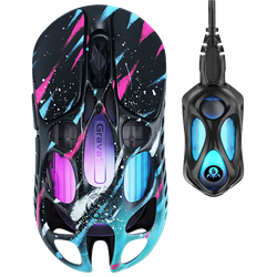 GravaStar Mercury XPro RGB 32000 DPI 8000Hz Dongle Neon Graffiti Kablosuz Gaming Mouse
