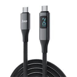 Juo 240W USB 3.1 Gen2 10Gbps E-Mark Çipli Led Display 4K 60Hz 1.25 Metre Görüntü ve Type-C Hızlı Şarj Kablosu