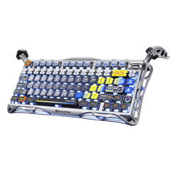 GravaStar Mercury K1 Pro RGB Linear Key Switch İngilizce Q Interstellar Silver Kablosuz Gaming Klavye