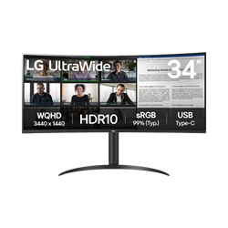 LG UltraWide 34WR55QK-B 34'' 100Hz 5ms HDMI DP WQHD Curved 1800R VA Gaming Monitör