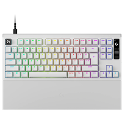  Logitech PRO X2 RAPID TKL Hall Effect OLED Ekranlı Manyetik Beyaz Kablolu Gaming Klavye