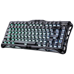 GravaStar Mercury V75 RGB Manyetik Switch İngilizce Q Stealth Black Kablolu Gaming Klavye