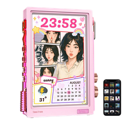  Divoom Times Frame 10.1" 64GB Akıllı Kişiselleştirilebilir RGB LED IPS Pembe Dijital Çerçeve