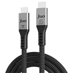 Juo USB 4.0 240W 40Gbps Thunderbolt 4 8K 60Hz USB-C Görüntü Aktarım ve Type-C 2 Metre Hızlı Şarj ve Data Kablosu 