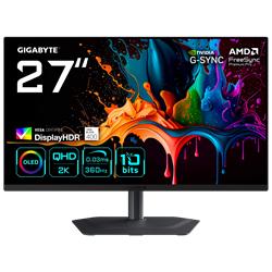 GIGABYTE MO27Q3 27" 360Hz 0.03ms HDMI DP G-Sync Free Sync Premium Pro HDR400 Pivot QHD QD-OLED Gaming Monitör