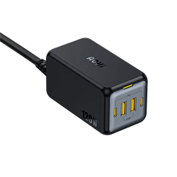 AOHI Magcube 4 Portlu Masaüstü USB Şarj İstasyonu, GaN+ 120W Siyah Hızlı Şarj Cihazı