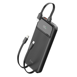 Juo JCP410-B 22.5W 10000mAH Type-C Led Ekranlı Taşınabilir Siyah Hızlı Şarj Powerbank 