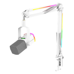 Fifine Ampligame AM8PROT XLR/USB RGB Dinamik Beyaz Mikrofon Seti