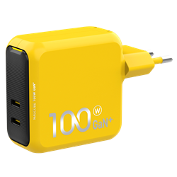 AOHI Magcube 2 Portlu Şarj Adaptörü, GaN+ 100W Sarı Hızlı Şarj Cihazı