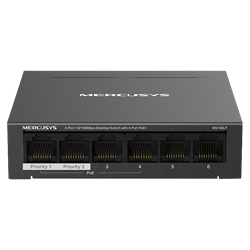 Mercusys MS106LP 6-Port 4-Port PoE 10/100 Mbps Masaüstü Switch