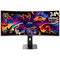 MSI MPG 341CQR QD-OLED X36 34" 360Hz 0.03ms HDMI DP Type-C Adaptive-Sync Pivot HDR 500 UWQHD QD-OLED Curved 1800R Monitör