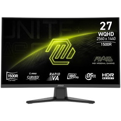 MSI  MAG 275CQF E18  27" 180Hz 0.5ms HDMI DP AMD FreeSync HDR Ready WQHD Rapid VA Curved Gaming Monitör
