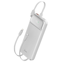 Juo JCP410-W 22.5W 10000mAH Type-C Led Ekranlı Taşınabilir Beyaz Hızlı Şarj Powerbank