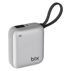 BIX PB119 20W 10000mAH USB-C Cep Boyu Taşınabilir Gümüş Hızlı Şarj Powerbank
