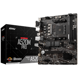 MSI A520M PRO 4600MHz(OC) DDR4 Soket AM4 M.2 HDMI VGA mATX Anakart 