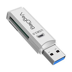 VegGieg USB 3.0 SD ve Micro SD Beyaz Hafıza Kart Okuyucu