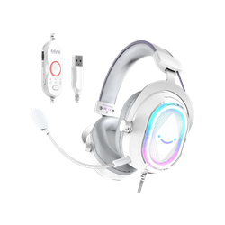 Fifine Ampligame H13 Mikrofonlu 7.1 RGB Beyaz Gaming Kulaklık