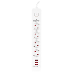 S-link SPG403U 1.5m 1.5mm Bakır 750 Joule USB 4 lü Anahtarlı Akım Korumalı Priz