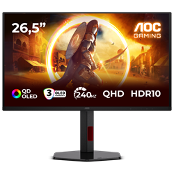 AOC Q27G4ZDR 26.5" 240Hz(OC) 0.03ms HDMI DP USB Adaptive Sync Pivot HDR10 QHD QD-OLED Gaming Monitör