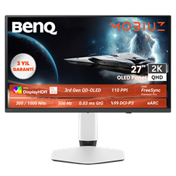 BenQ EX271QZ 26.5" 500Hz 0.03ms HDMI DP USB-C FreeSync Premium Pro HDR500 QHD OLED Gaming Monitör