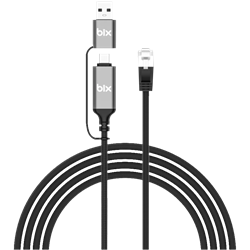 Bix C6C15 USB-A Type-C RJ45 1000Mbps CAT6 Ethernet Dönüştürücü Kablo 1 .5 Metre