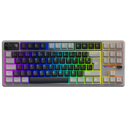 GameBooster Lynra Oil Switch Hot-Swap PBT Keycaps RGB LCD Gri Mekanik Kablosuz Gaming Klavye