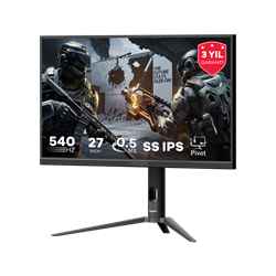 FAZEON X27F540 27" 540Hz 0.5ms HDMI DP HDR400 FreeSync G-Sync Pivot FHD SS IPS Gaming Monitör
