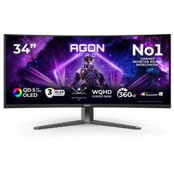 AOC AGON PRO AGP346UCSD 34" 360Hz 0.03ms HDMI DP Adaptive Sync HDR500 WQHD QD-OLED Curved 1800R Gaming Monitör