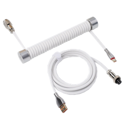 GravaStar Sarmal Aviator USB Type-C Mekanik Klavye Uyumlu Beyaz Oyuncu Kablosu 1.85m