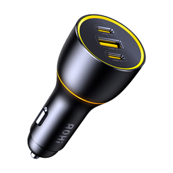 AOHI Superauto Araç İçi Şarjı, 3 Portlu PD 170W Type-C ve USB-A Girişli, USB, Siyah Hızlı Şarj Çakmaklık Adaptörü