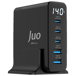 Juo 140W GaN PD 3.1 3 Type-C + 2 USB-A iPhone & MacBook & Laptop Uyumlu Şarj Aleti