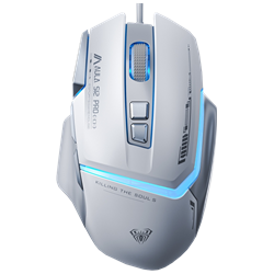 Aula S12 Pro 12800DPI 1000Hz RGB Beyaz Kablolu Gaming Mouse