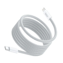 Bix T4CL-WT 27W USB-C To Lightning Manyetik Örgülü Beyaz Hızlı Şarj Ve Data Kablosu 1 Metre