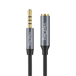 VegGieg 3.5mm TRRS AUX Kulaklık Mikrofon Ses Uzatma Kablosu 1Metre