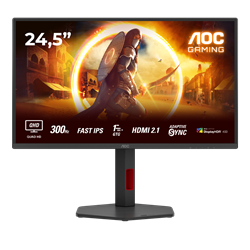 AOC Q25G4SR 24.5" 300Hz(OC) 1ms HDMI DP Adaptive Sync Pivot HDR400 QHD Fast IPS Gaming Monitör