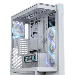 ASUS ROG CRONOX GR801 Curve Tempered Glass USB 3.2 ARGB LCD Ekranlı Beyaz ATX Mid Tower Kasa