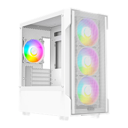 FAZEON F1 650W 80+ Bronze Tempered Glass Mesh 4x Rainbow Fanlı Beyaz mATX Bilgisayar Kasası