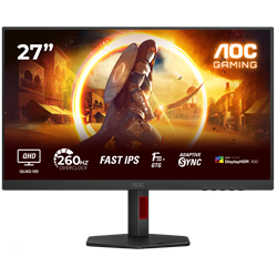 AOC Q27G4ZR 27" 260Hz(OC) 1ms HDMI DP Adaptive Sync HDR400 Pivot QHD Fast IPS Gaming Monitör