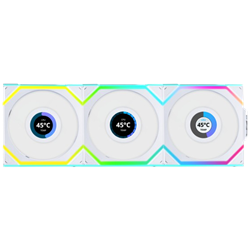 LIAN LI UNI FAN SL Wireless LCD ARGB Beyaz 120mm Üçlü Kasa Fanı