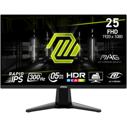 MSI MAG 255XF 24.5" 300Hz 0.5ms HDMI DP Free Sync Premium FHD Rapid IPS Gaming Monitör
