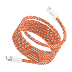 Bix T4CC-ORG 65W USB-C To USB-C Manyetik Örgülü Turuncu Şarj Kablosu 1 Metre