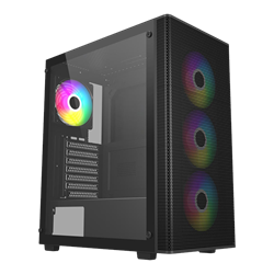 FSP M220 650W 80+Tempered Glass Mesh USB 3.0 ARGB Siyah ATX Mid Tower Kasa